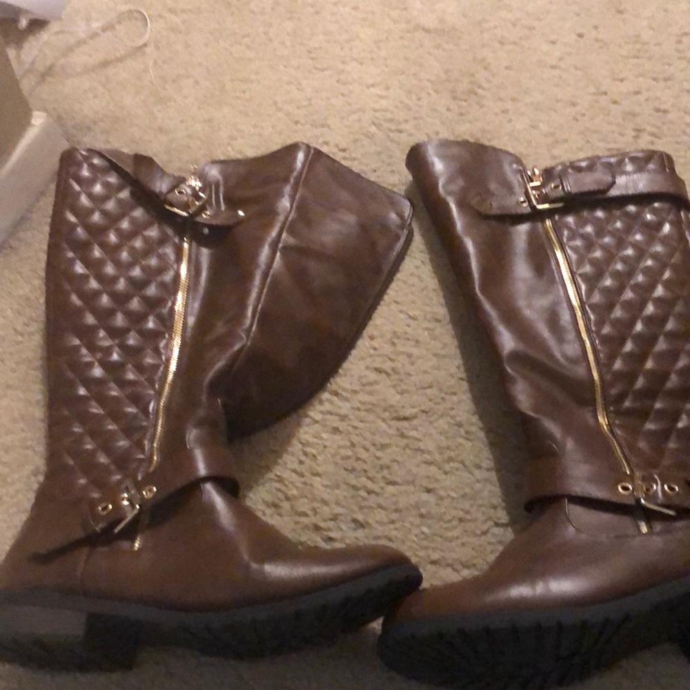 Brown riding boots